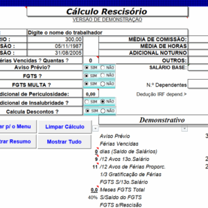 Planilha Cálculo de Tempo de Serviço
