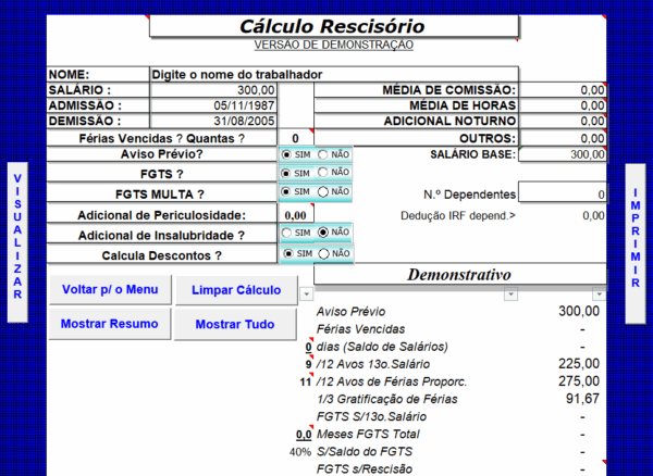 Planilha Cálculo de Tempo de Serviço