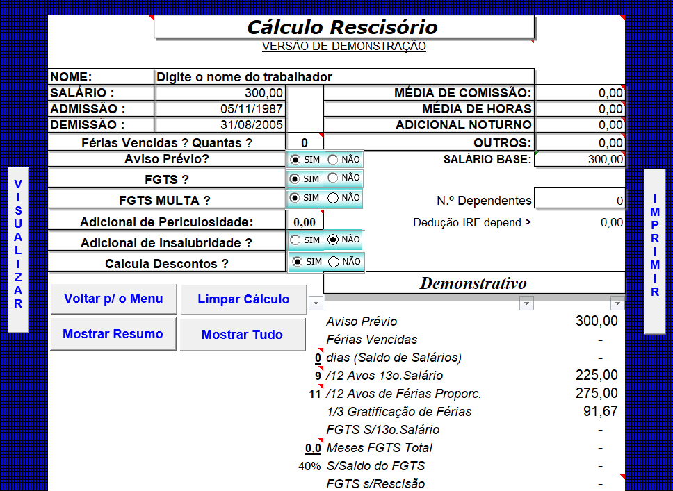 Planilha Cálculo de Tempo de Serviço