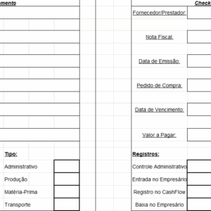 Planilha Checklist de Pagamento