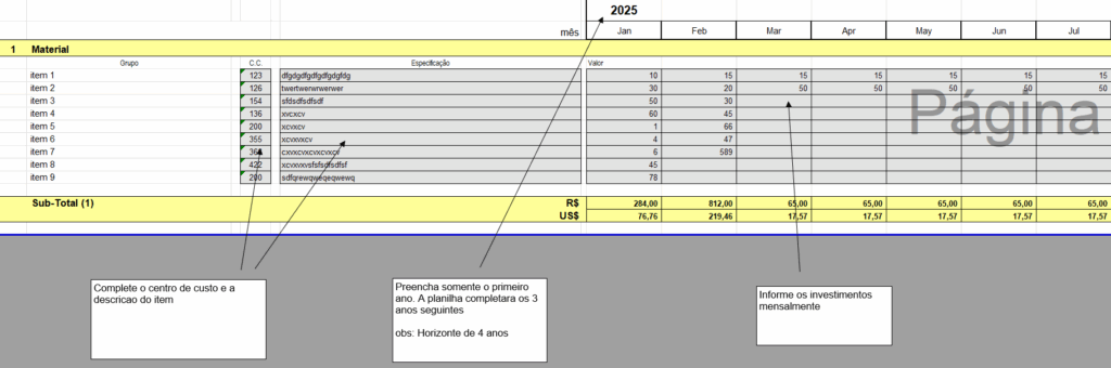 Planilha Cronograma Financeiro de Projeto