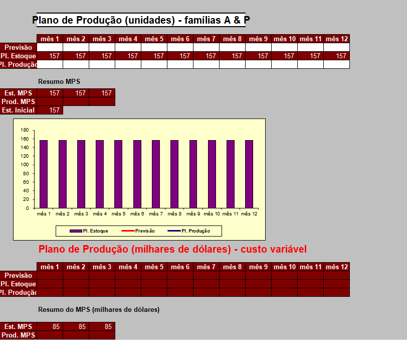 Planilha Plano de Produção